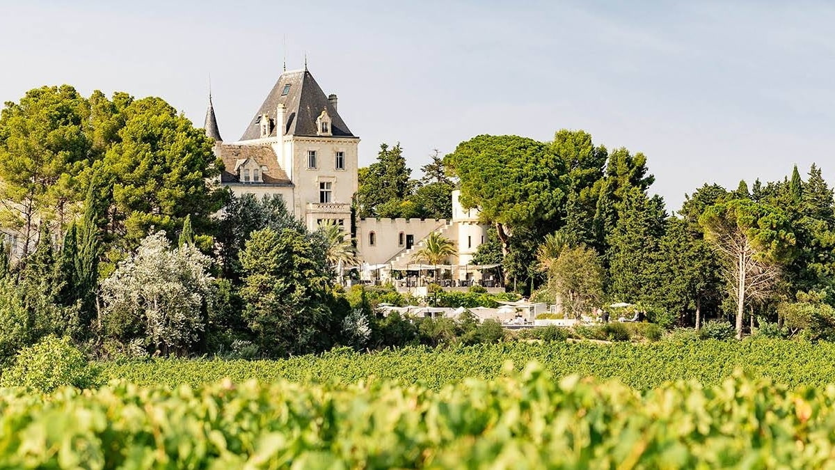 Chateau holiday resort surrounded by vineyards in the South of France