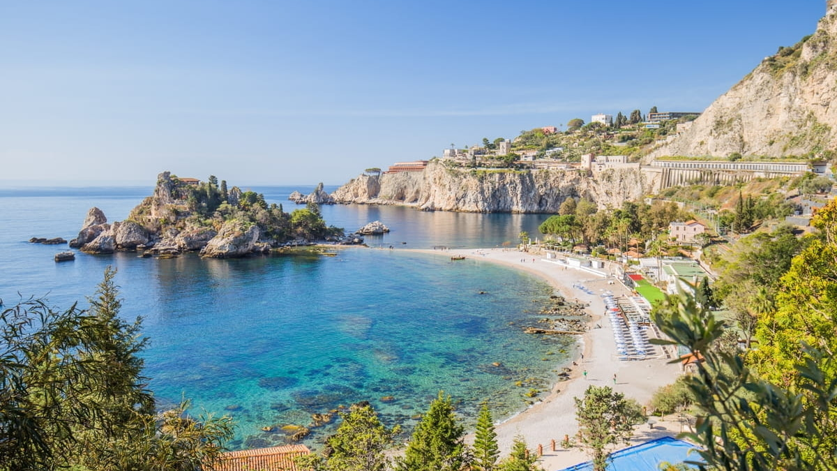 Gorgeous sicilian coast and rocky cove 