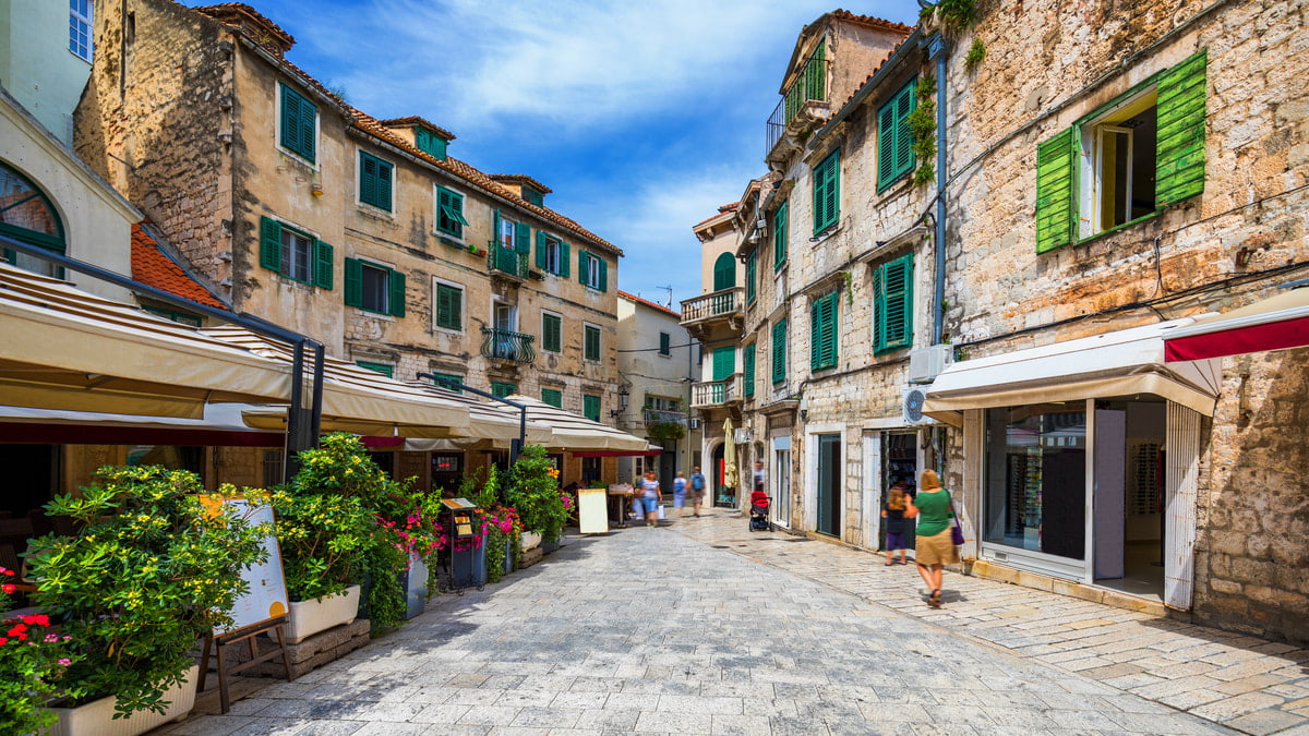 Split town in Croatia by night