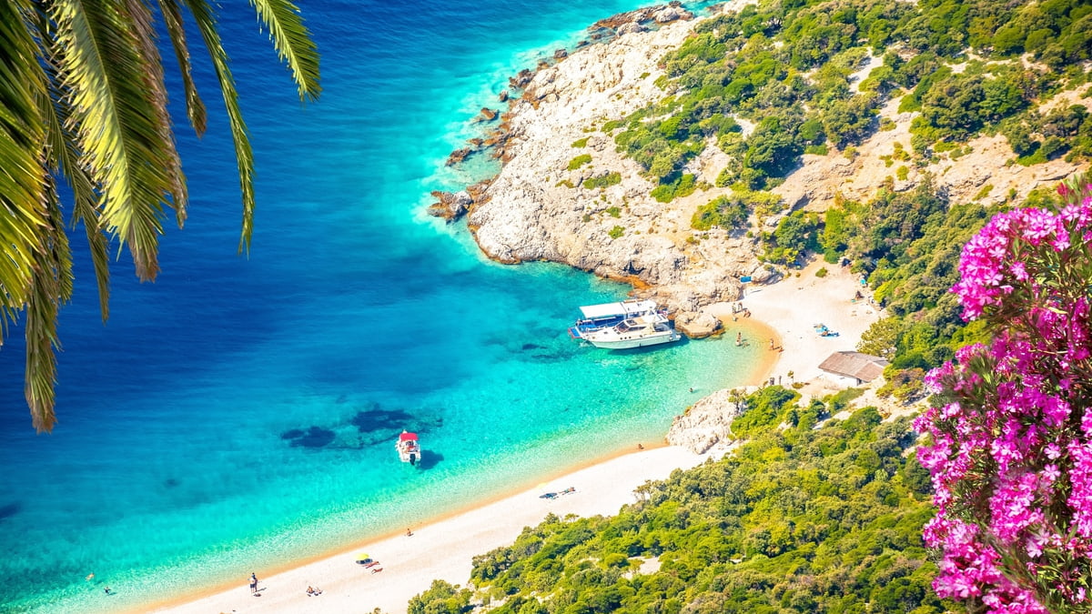 Beautiful ocean view from clifftops in Croatia