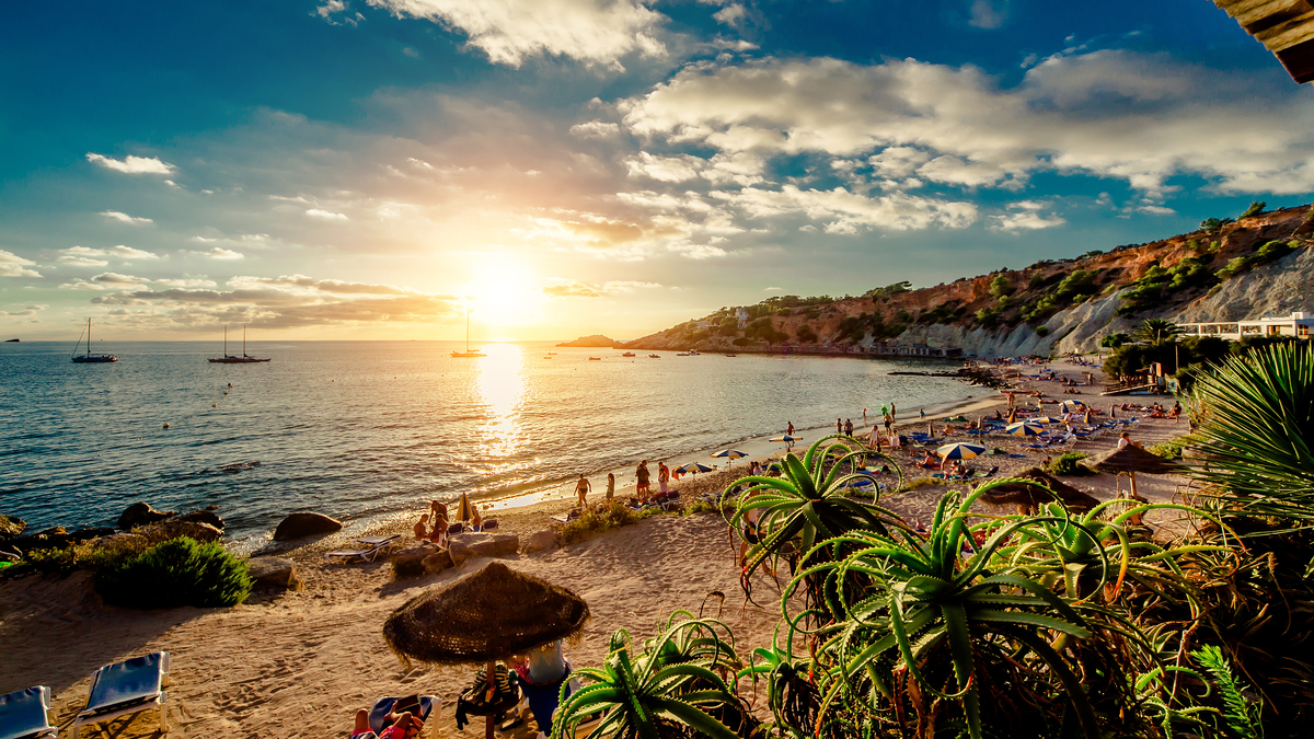 Captivating beach and ocean view over Ibiza