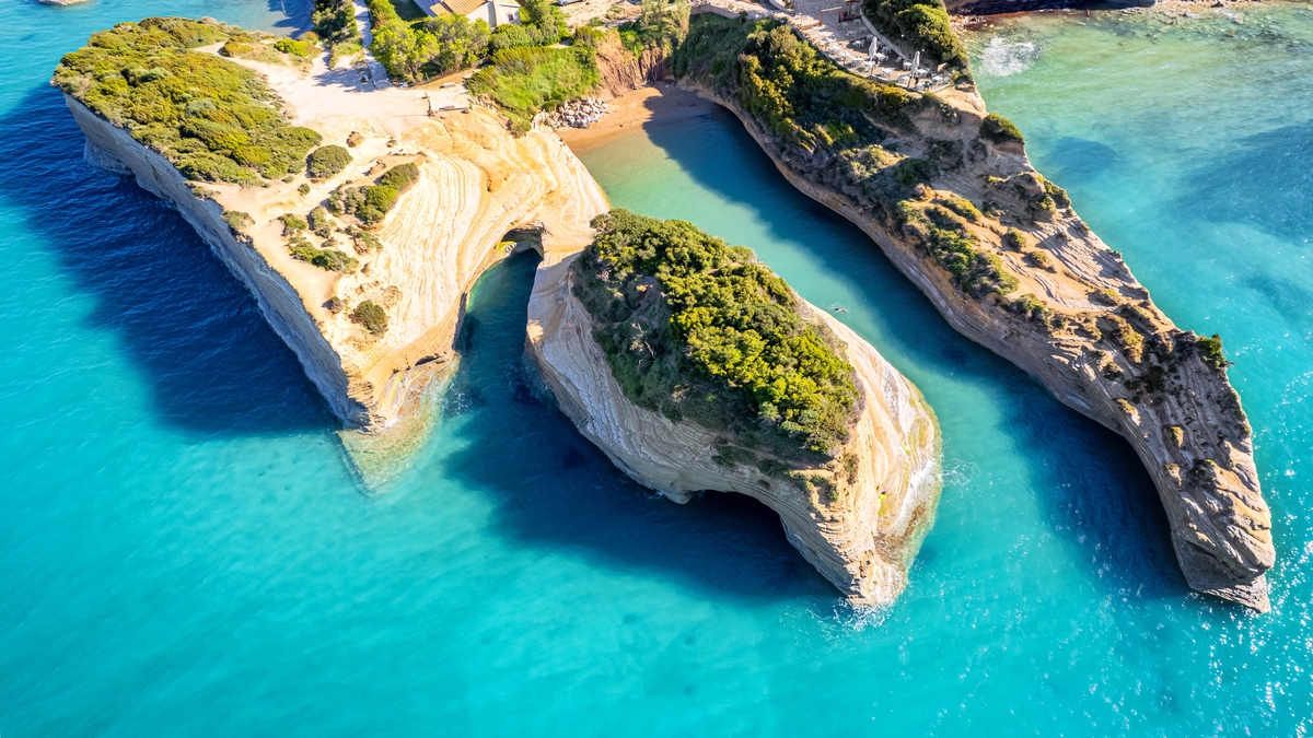Dramatic cliff face in Greek Ionian Islands