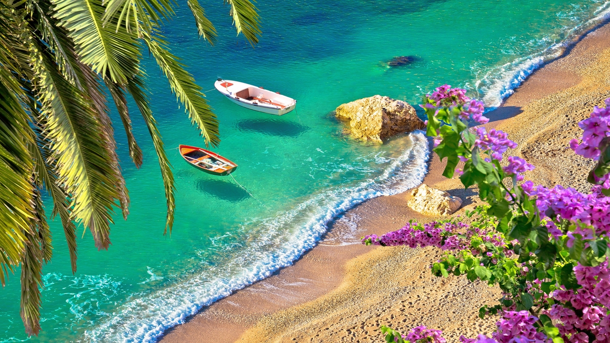 tranquil picturesque sandy beach in Corsica